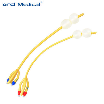 ซิลิโคนเคลือบ Latex Foley Catheter 4 Way บัลลูนสองทางสําหรับการผ่าตัดโรคหลอดเลือด